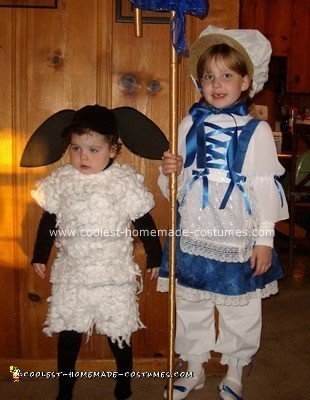 Homemade Little Bo Peep and Her Little Sheep Costume