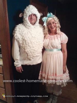 Homemade Little Bo Peep and her Sheep Costume