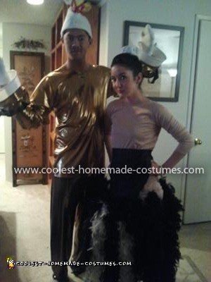 Homemade Lumiere and Babette Couple Costume