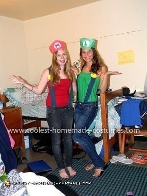 Homemade Mario Brothers Couple Costume