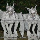 Coolest Medieval Gargoyles on Stone Pedestals Couple Costume