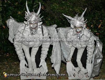 Coolest Medieval Gargoyles on Stone Pedestals Couple Costume