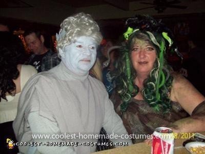 Homemade Medusa and Statue Couples Costume