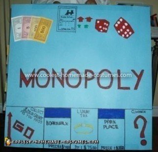 Coolest Monopoly Board Game Costume - Back of Costume