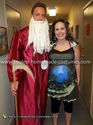 Homemade Mother Earth and Father Time Pregnant Couple Costume