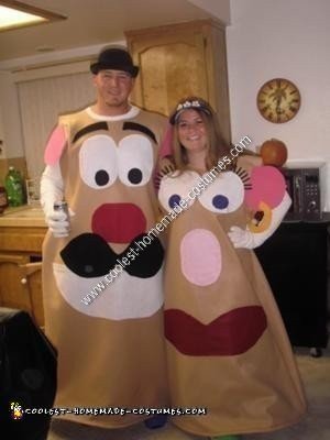 Homemade Mr. and Mrs. Potato Head DIY Halloween Costume Idea