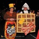 Homemade Mrs. Butterworth and Waffle Couple Costume