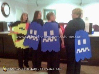 Homemade Ms. Pacman and Ghosts Group Costume