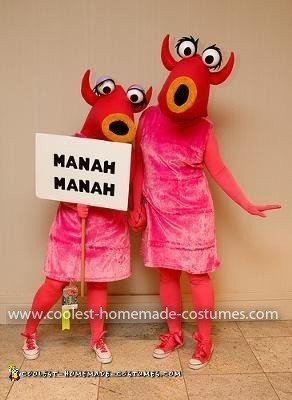 Homemade Muppet Manah Manah Couple Costume