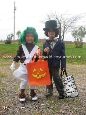 Homemade Oompa Loompa and Willy Wonka Costumes