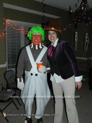 Homemade Oompa Loompa and Willy Wonkette Costumes