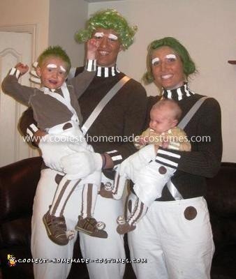 Homemade Oompa Loompa Family Costume