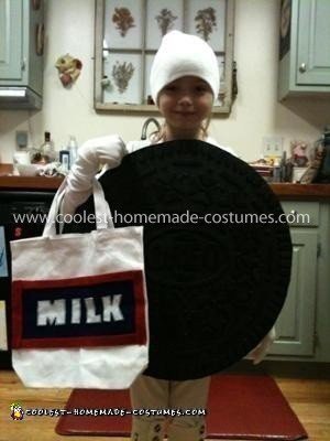 Coolest Oreo Cookie Costume with milk trick or treat bag