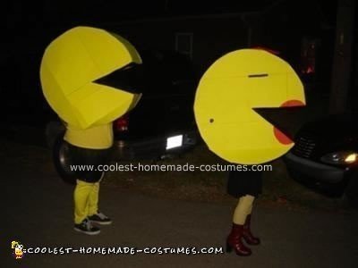 Homemade Pac Man and Ms. Pac Man Costumes