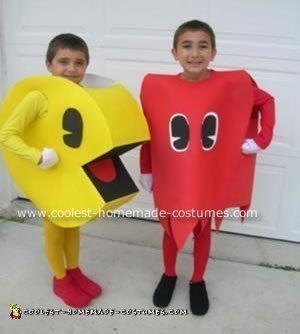 Homemade Pacman and Blinky Costumes