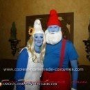 Homemade Papa Smurf and Smurfette Costume