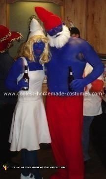 Cool Papa Smurf and Smurfette Costume