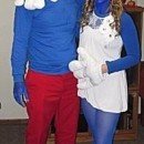 Homemade Papa Smurf and Smurfette Couple Costume