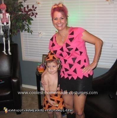 Homemade Pebbles and BamBam Costume