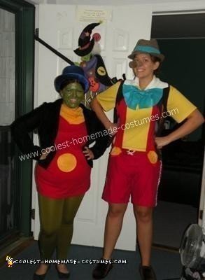 Pinocchio and Jiminy Cricket Couple Costume - best for one tall and one short friend...