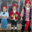 Homemade Pirate, Captain Hook, and Smee Costume with Pirate Ship