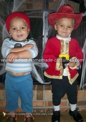 Homemade Pirate, Captain Hook, and Smee Costume with Pirate Ship