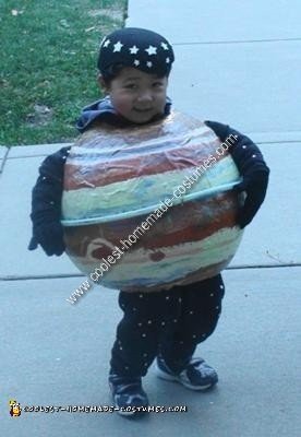 Homemade Planet Jupiter DIY Costume with Skinny Ring