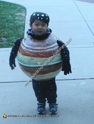 Homemade Planet Jupiter DIY Costume with Skinny Ring