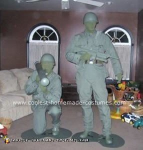 Homemade Plastic Army Men Halloween Costumes