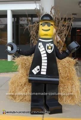 Homemade Police Officer Lego Man Costume