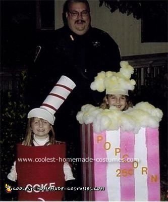 Homemade Popcorn and Coke Costumes