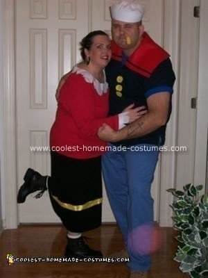 Homemade Popeye and Olive Oyl Halloween Costume