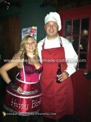 Coolest Red Velvet Birthday Cake Costume - Made a nice couples costume with my boyfriend as a baker!