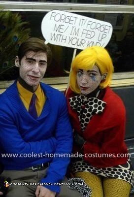 Homemade Roy Lichenstein's Pop Art Couple Costume