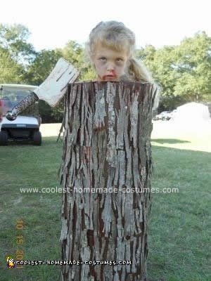 Homemade  Severed Head on a Tree Trunk Costume