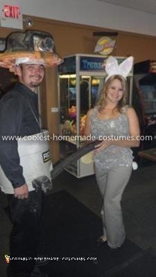 Homemade Shop Vac and Dust Bunny Couple Costume