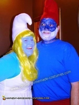 Homemade Smurf Adult Couple Halloween Costume