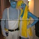 Homemade Smurfette and Handy Smurf Costumes