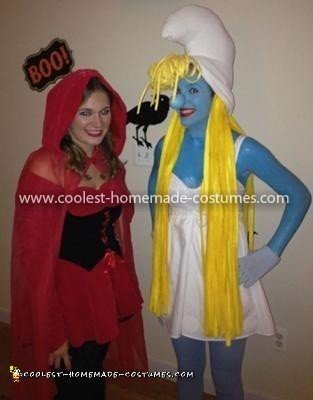 Homemade Smurfette and Handy Smurf Costumes