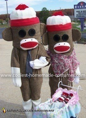 Homemade Sock Monkey Family Costume