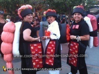 Shrimp Costume (Kamaile), Tobiko Roll Costume (Angel), and Ahi (Gretchen)