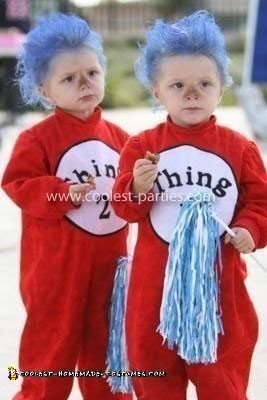 Homemade Thing 1 and Thing 2 Twins Costume