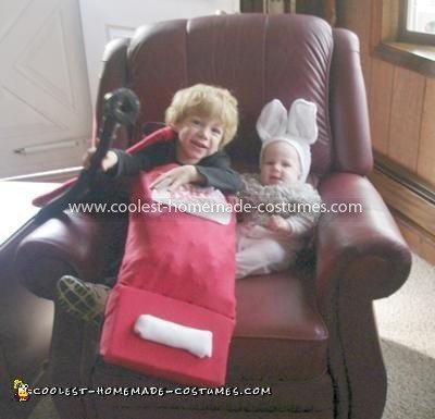 Coolest Vacuum and Dust Bunny Baby Couple Costume