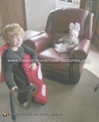 Coolest Vacuum and Dust Bunny Baby Couple Costume