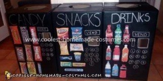 Coolest Vending Machine Threesome Costume - A week before Halloween...the costumes were finally made