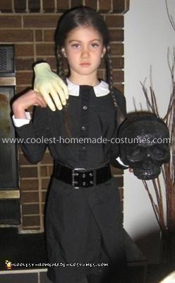 Homemade Wednesday Addams and Thing Costume
