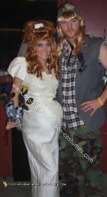 Homemade White Trash Bride and Groom Costume