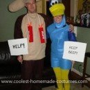 Homemade Wile E Coyote and Roadrunner Couple Costumes