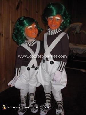 Homemade Willy Wonka and Oompa Loompa Family Costumes