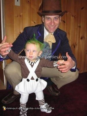 Homemade Willy Wonka and Oompa Loompa Family Costumes